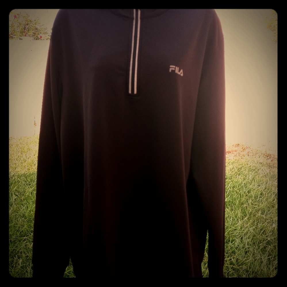 NWOT Fila 1/4 Zip Men's XL Black Track Jacket